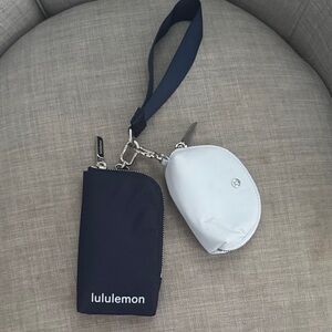 Lululemon Athletica Duel Pouch Wristlet Navy Pouch